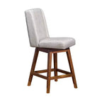 Tabouret de bar pivotant à hauteur de comptoir Stancoste Armen Living en bois et tissu