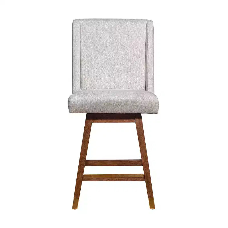 Tabouret de bar pivotant à hauteur de comptoir Stancoste Armen Living en bois et tissu