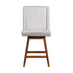 Tabouret de bar pivotant à hauteur de comptoir Stancoste Armen Living en bois et tissu