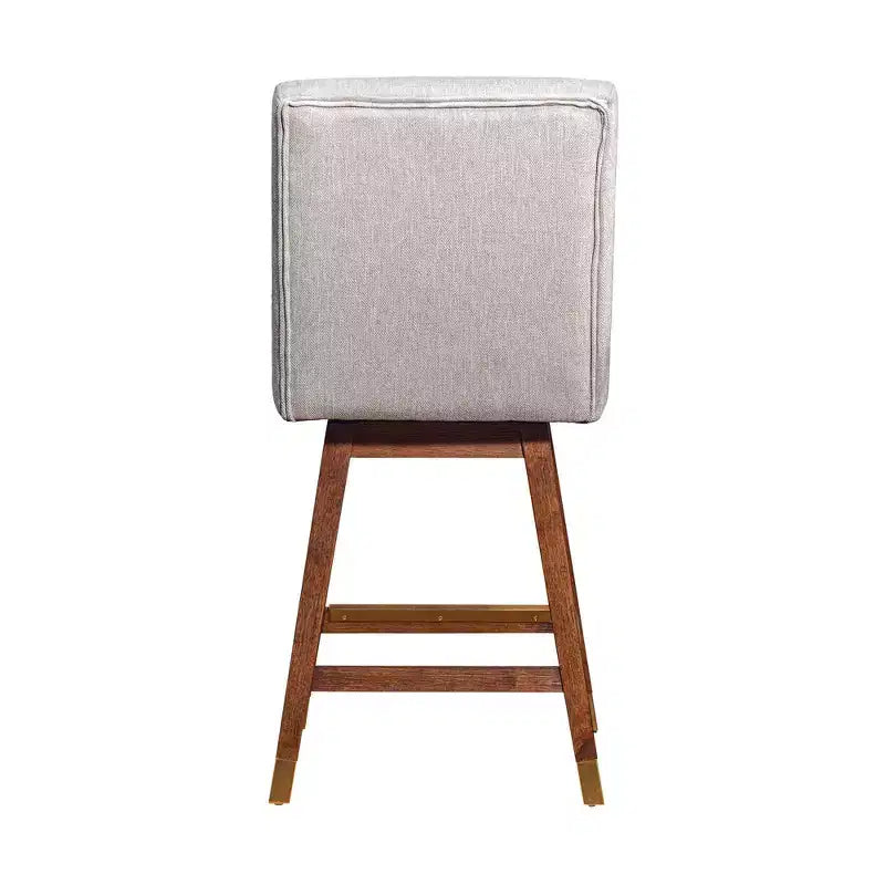 Tabouret de bar pivotant à hauteur de comptoir Stancoste Armen Living en bois et tissu