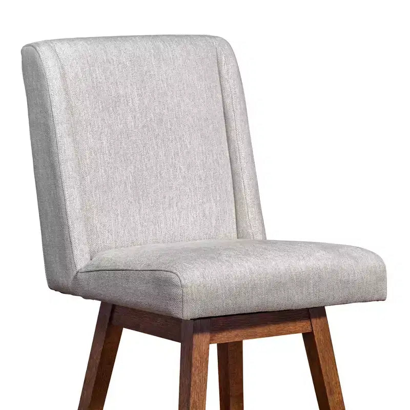 Tabouret de bar pivotant à hauteur de comptoir Stancoste Armen Living en bois et tissu