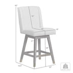 Tabouret de bar pivotant à hauteur de comptoir Stancoste Armen Living en bois et tissu