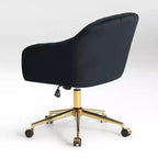 WestinTrends Phoebe Chaise de bureau pivotante en velours avec roulettes, noir