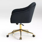 WestinTrends Phoebe Chaise de bureau pivotante en velours avec roulettes, noir