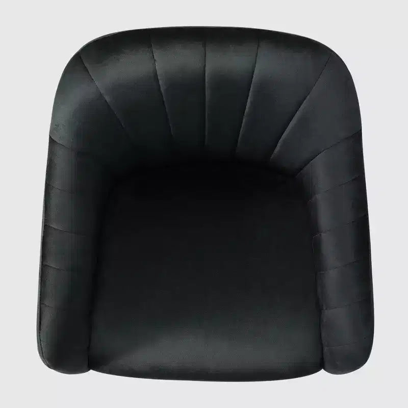 WestinTrends Phoebe Chaise de bureau pivotante en velours avec roulettes, noir