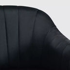 WestinTrends Phoebe Chaise de bureau pivotante en velours avec roulettes, noir