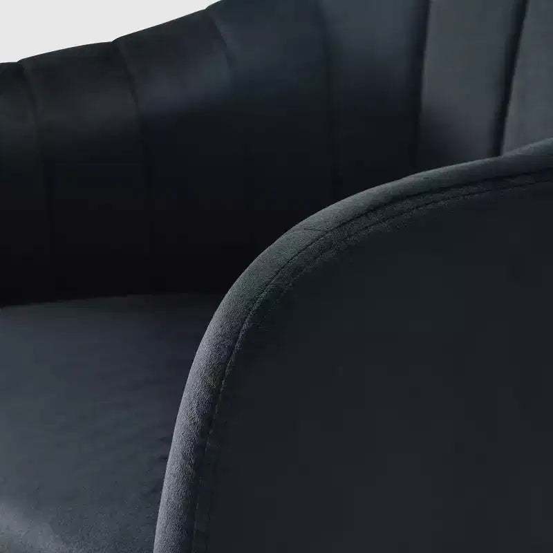 WestinTrends Phoebe Chaise de bureau pivotante en velours avec roulettes, noir