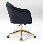 WestinTrends Phoebe Chaise de bureau pivotante en velours avec roulettes, noir