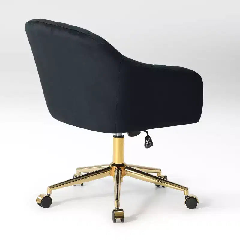 WestinTrends Phoebe Chaise de bureau pivotante en velours avec roulettes, noir