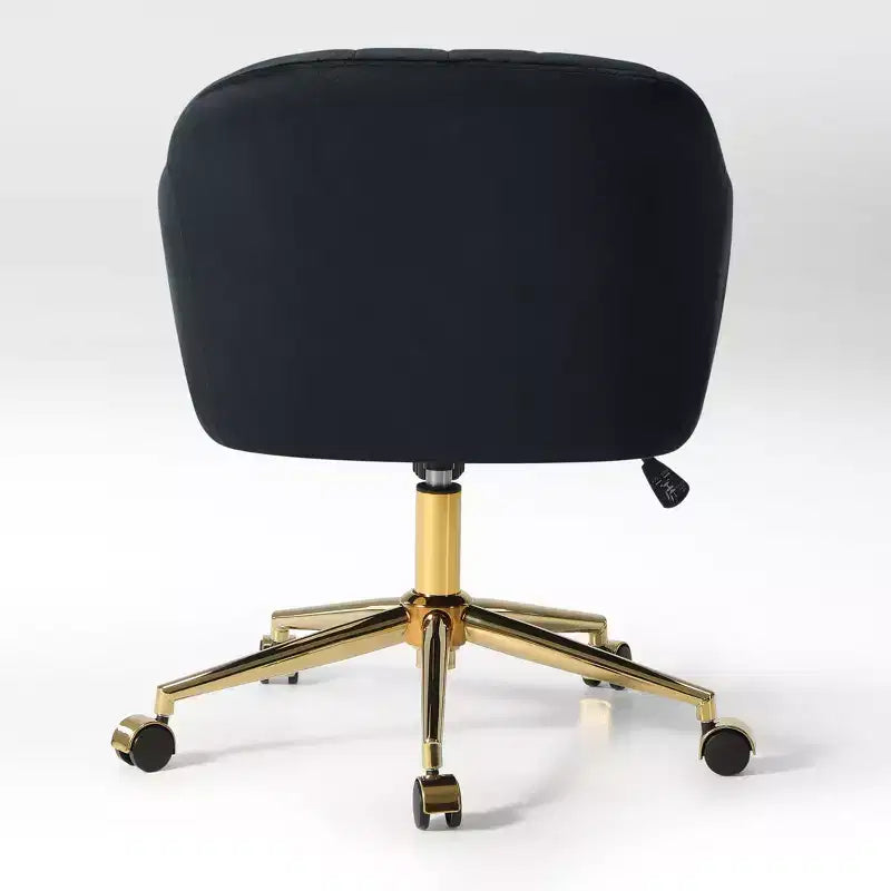 WestinTrends Phoebe Chaise de bureau pivotante en velours avec roulettes, noir