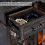 Meuble TV avec cheminée pour téléviseurs jusqu'à 80 pouces, meuble de divertissement style ferme avec cheminée électrique de 36 pouces et meuble de rangement avec porte vitrée