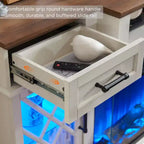Meuble TV avec cheminée pour téléviseurs jusqu'à 80 pouces, meuble de divertissement style ferme avec cheminée électrique de 36 pouces et meuble de rangement avec porte vitrée