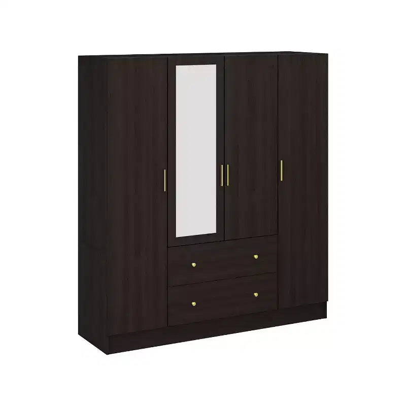 Famapy Armoire Moderne avec Miroir Rangement de Penderie: Barres Robustes, Tiroirs Coulissants Pratique et Élégante