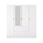 Famapy Armoire Moderne avec Miroir Rangement de Penderie: Barres Robustes, Tiroirs Coulissants Pratique et Élégante