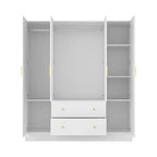 Famapy Armoire Moderne avec Miroir Rangement de Penderie: Barres Robustes, Tiroirs Coulissants Pratique et Élégante