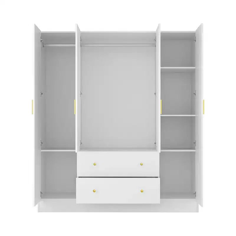 Famapy Armoire Moderne avec Miroir Rangement de Penderie: Barres Robustes, Tiroirs Coulissants Pratique et Élégante