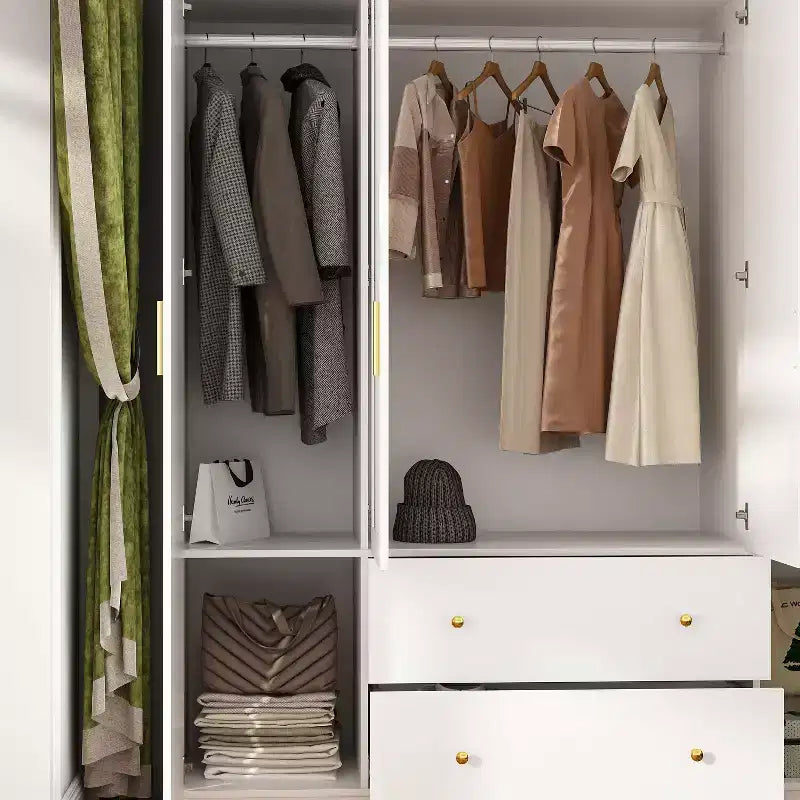 Famapy Armoire Moderne avec Miroir Rangement de Penderie: Barres Robustes, Tiroirs Coulissants Pratique et Élégante