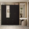 Famapy Armoire Moderne avec Miroir Rangement de Penderie: Barres Robustes, Tiroirs Coulissants Pratique et Élégante