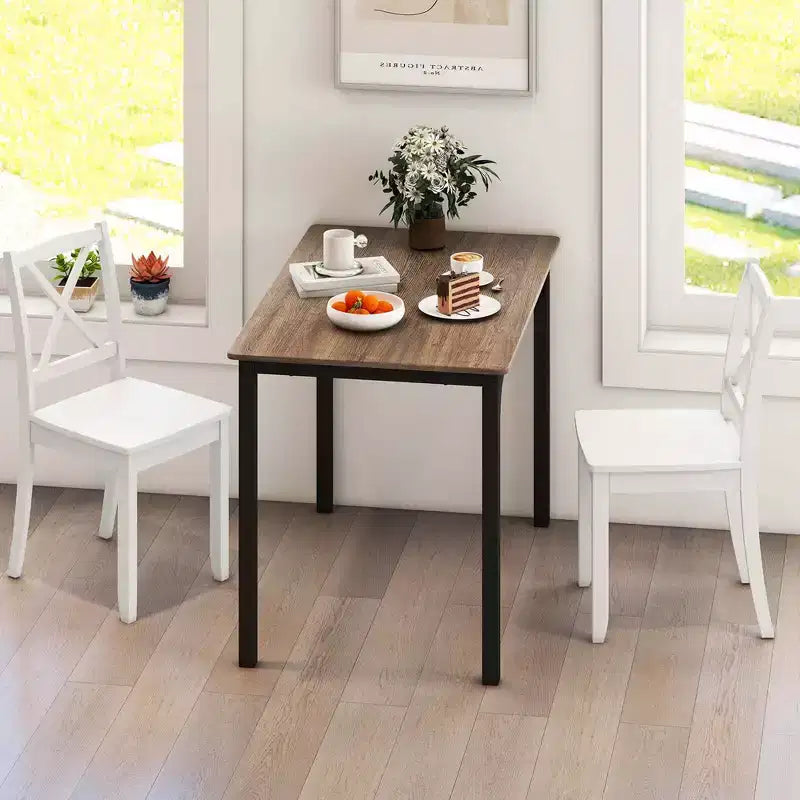 Lot de 2 chaises de salle à manger Costway avec pieds en bois d'hévéa et dossier croisé Blanc/Noir/Marron