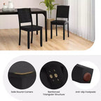 Costway Lot de 2 chaises de salle à manger sans accoudoirs en bois avec pieds en bois d'hévéa et dossier incurvé pour cuisine Blanc/Noir