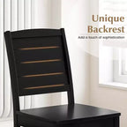 Costway Lot de 2 chaises de salle à manger sans accoudoirs en bois avec pieds en bois d'hévéa et dossier incurvé pour cuisine Blanc/Noir