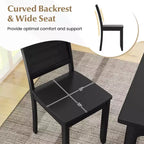 Costway Lot de 2 chaises de salle à manger sans accoudoirs en bois avec pieds en bois d'hévéa et dossier incurvé pour cuisine Blanc/Noir