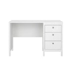 Tvilum, Bureau d'écriture à domicile Madrid avec 3 tiroirs de rangement, Blanc