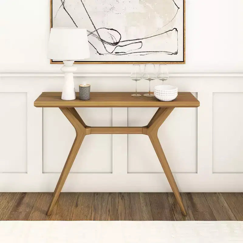 Console Plank+Beam Verso, Table de canapé moderne en bois massif de 46 pouces, Table d'entrée étroite pour couloir, Derrière le canapé, Salon