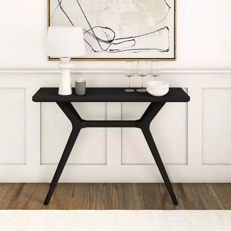 Console Plank+Beam Verso, Table de canapé moderne en bois massif de 46 pouces, Table d'entrée étroite pour couloir, Derrière le canapé, Salon