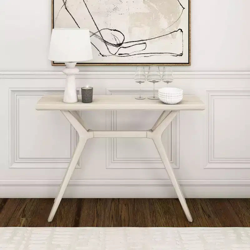 Console Plank+Beam Verso, Table de canapé moderne en bois massif de 46 pouces, Table d'entrée étroite pour couloir, Derrière le canapé, Salon