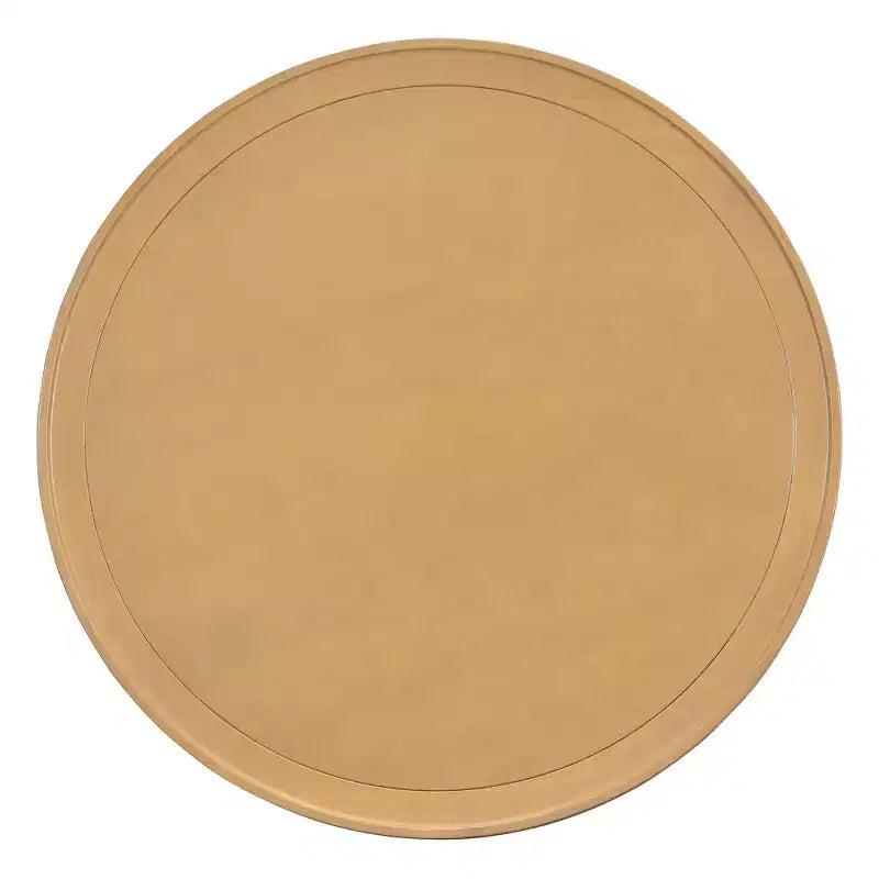 Table Basse Ronde en Bois d'Hévéa à 2 Niveaux de 79,5 cm de Large avec Base en Rotin et Rangement 4B - ModernLuxe