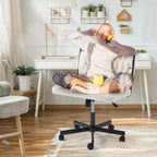 Chaise sans accoudoirs Erommy Criss Cross avec roulettes, Chaise de bureau à pieds croisés réglable en hauteur, Chaise de bureau pour le bureau, la chambre, le salon