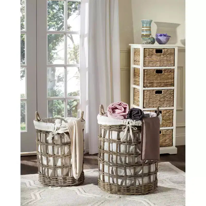 Panier à Linge Adisa (Lot de 2) - SEA7009 - Gris - Safavieh