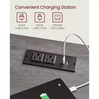 VASAGLE Table de Chevet de Ferme avec Station de Recharge, Table de Nuit avec Tiroir pour Chambre