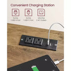 VASAGLE Table de Chevet de Ferme avec Station de Recharge, Table de Nuit avec Tiroir pour Chambre