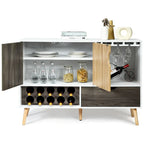 Buffet Bahut Mid-Century Armoire de Rangement en Bois - 47.5 x 15.5 x 34 (L x l x H)