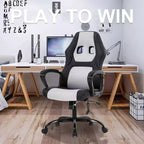 FDW Chaise de bureau gamer, Chaise de bureau ergonomique avec massage, Fauteuil de bureau en cuir PU avec support lombaire, appui-tête et accoudoirs