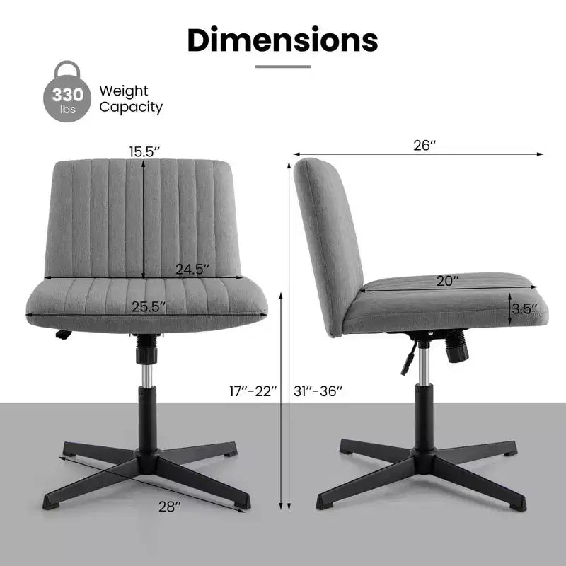 Costway Chaise de Bureau Ergonomique à Dossier Mi-Haut avec Pieds Croisés, Fauteuil d'Ordinateur Beige/Gris/Rose