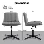Costway Chaise de Bureau Ergonomique à Dossier Mi-Haut avec Pieds Croisés, Fauteuil d'Ordinateur Beige/Gris/Rose