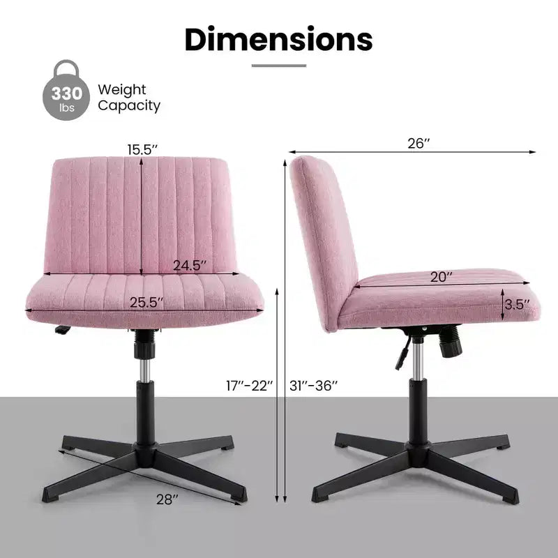 Costway Chaise de Bureau Ergonomique à Dossier Mi-Haut avec Pieds Croisés, Fauteuil d'Ordinateur Beige/Gris/Rose