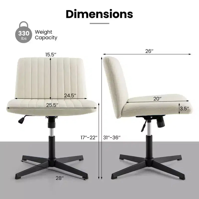 Costway Chaise de Bureau Ergonomique à Dossier Mi-Haut avec Pieds Croisés, Fauteuil d'Ordinateur Beige/Gris/Rose