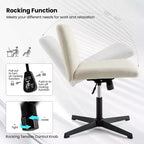 Costway Chaise de Bureau Ergonomique à Dossier Mi-Haut avec Pieds Croisés, Fauteuil d'Ordinateur Beige/Gris/Rose