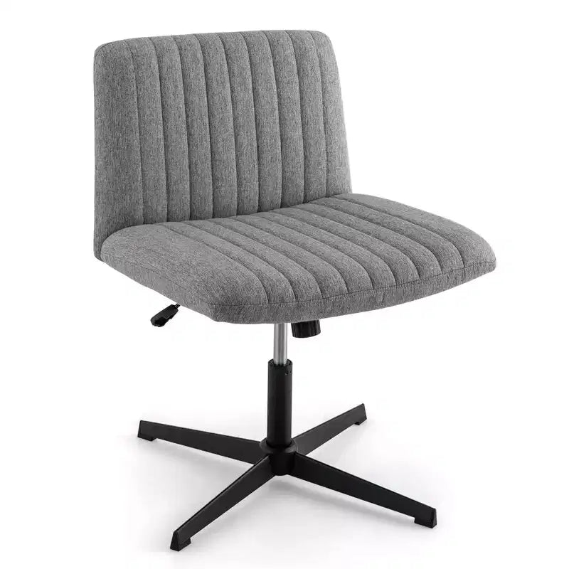 Costway Chaise de Bureau Ergonomique à Dossier Mi-Haut avec Pieds Croisés, Fauteuil d'Ordinateur Beige/Gris/Rose