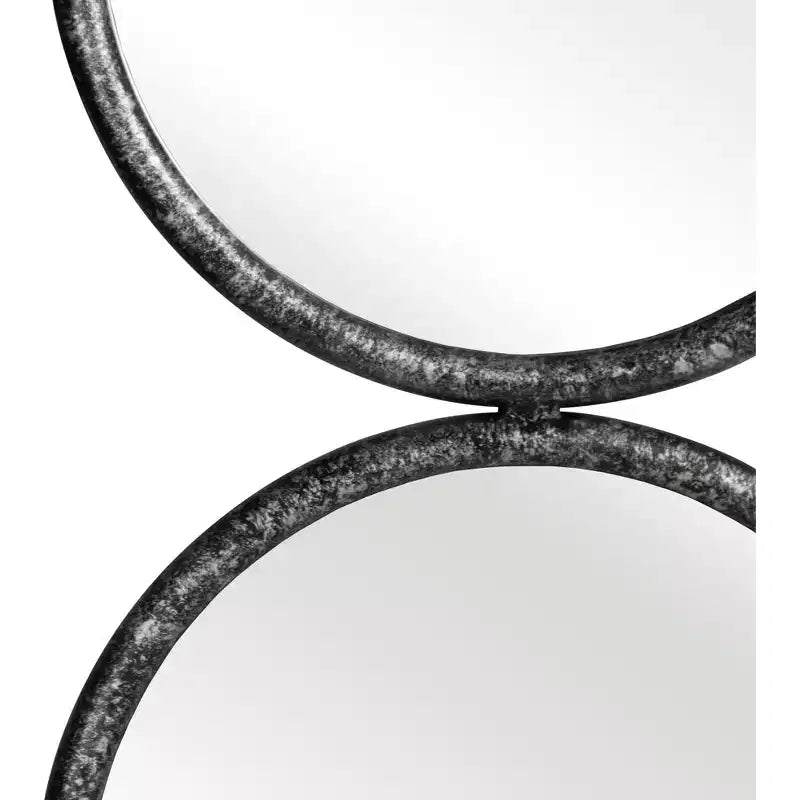 Miroir mural moderne, miroir d'appoint avec panneaux de verre ronds, cadre en bois et métal, décoration de maison et de bureau pour salon et chambre à coucher, 48 Noir