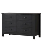 Meuble d'appoint moderne en bois massif noir avec poignée coquille rétro