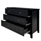 Meuble d'appoint moderne en bois massif noir avec poignée coquille rétro