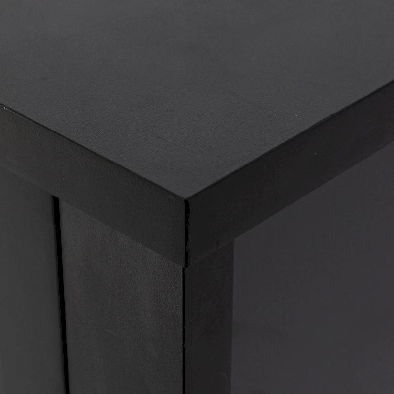 Meuble d'appoint moderne en bois massif noir avec poignée coquille rétro