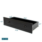 Meuble d'appoint moderne en bois massif noir avec poignée coquille rétro