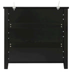 Meuble d'appoint moderne en bois massif noir avec poignée coquille rétro