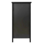 Meuble d'appoint moderne en bois massif noir avec poignée coquille rétro